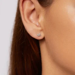 Clearance Diamond Letter M Single Stud Earring in 10k Gold Letter Jewellery | Natural Diamonds