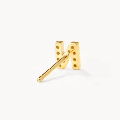 Best Diamond Letter N Single Stud Earring in 10k Gold Letter Jewellery | Natural Diamonds