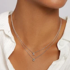 Clearance Diamond Letter O Necklace in Silver Letter Jewellery | Natural Diamonds