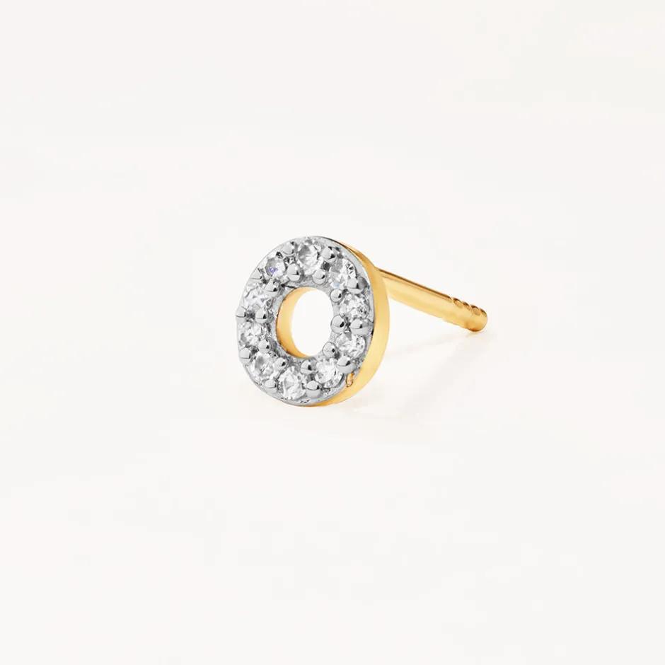 Online Diamond Letter O Single Stud Earring in 10k Gold Letter Jewellery | Natural Diamonds