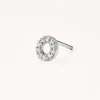 Fashion Diamond Letter O Single Stud Earring in Silver Letter Jewellery | Natural Diamonds