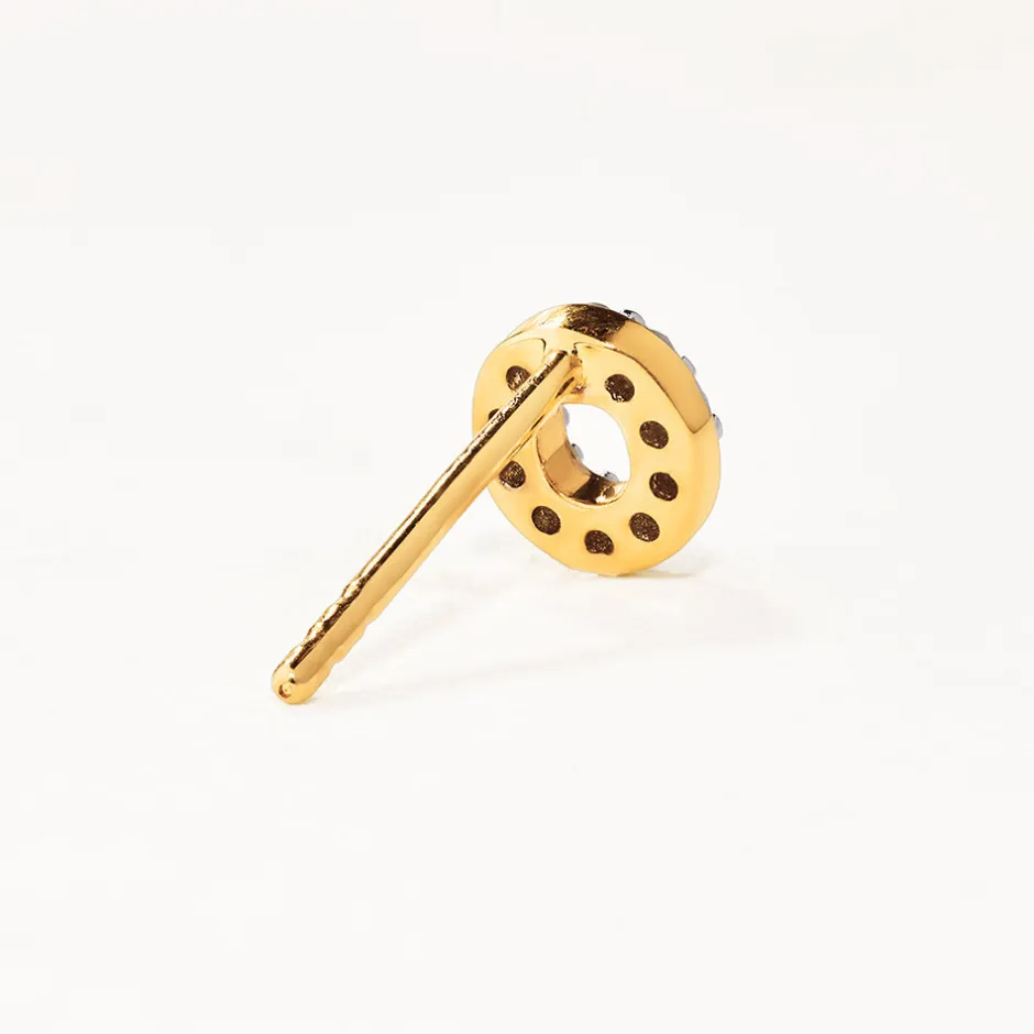 Online Diamond Letter O Single Stud Earring in 10k Gold Letter Jewellery | Natural Diamonds