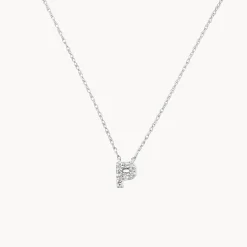 Hot Diamond Letter P Necklace in Silver Letter Jewellery | Natural Diamonds