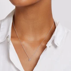 Hot Diamond Letter P Necklace in Silver Letter Jewellery | Natural Diamonds