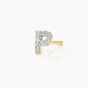 Sale Diamond Letter P Single Stud Earring in 10k Gold Letter Jewellery | Natural Diamonds