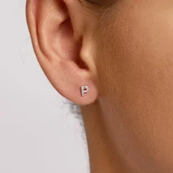 Sale Diamond Letter P Single Stud Earring in 10k Gold Letter Jewellery | Natural Diamonds