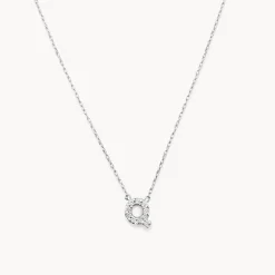 Hot Diamond Letter Q Necklace in Silver Letter Jewellery | Natural Diamonds