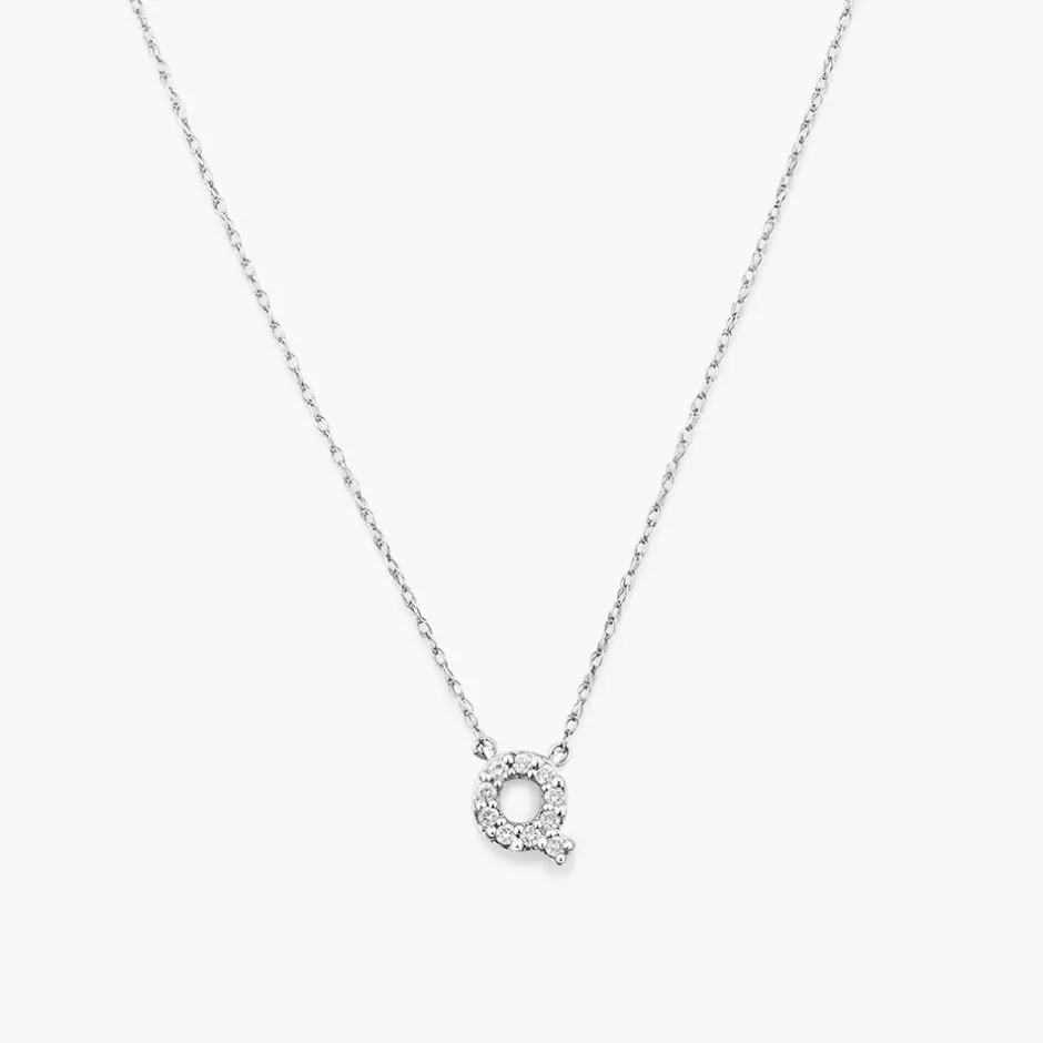 Hot Diamond Letter Q Necklace in Silver Letter Jewellery | Natural Diamonds