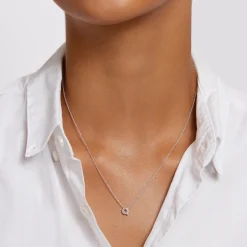 Hot Diamond Letter Q Necklace in Silver Letter Jewellery | Natural Diamonds
