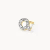 Fashion Diamond Letter Q Single Stud Earring in 10k Gold Letter Jewellery | Natural Diamonds