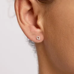 Fashion Diamond Letter Q Single Stud Earring in 10k Gold Letter Jewellery | Natural Diamonds