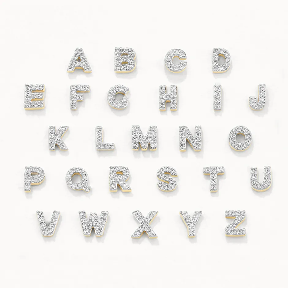 Fashion Diamond Letter Q Single Stud Earring in 10k Gold Letter Jewellery | Natural Diamonds
