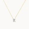 Hot Diamond Letter R Necklace in 10k Gold Letter Jewellery | Natural Diamonds