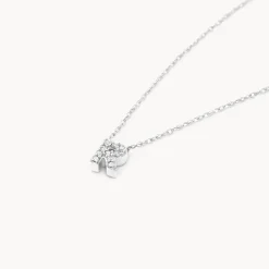 Outlet Diamond Letter R Necklace in Silver Letter Jewellery | Natural Diamonds