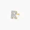 Outlet Diamond Letter R Single Stud Earring in 10k Gold Letter Jewellery | Natural Diamonds