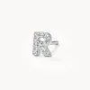Sale Diamond Letter R Single Stud Earring in Silver Letter Jewellery | Natural Diamonds