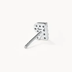Sale Diamond Letter R Single Stud Earring in Silver Letter Jewellery | Natural Diamonds
