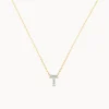 Best Diamond Letter T Necklace in 10k Gold Letter Jewellery | Natural Diamonds