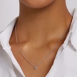 Sale Diamond Letter U Necklace in Silver Letter Jewellery | Natural Diamonds