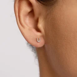 Sale Diamond Letter U Single Stud Earring in Silver Letter Jewellery | Natural Diamonds