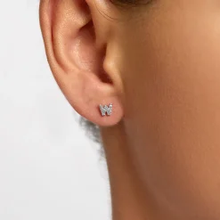 Discount Diamond Letter W Single Stud Earring in Silver Letter Jewellery | Natural Diamonds