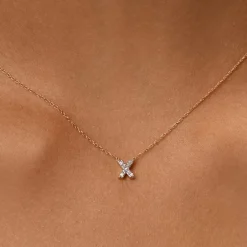 Sale Diamond Letter X Necklace in 10k Gold Letter Jewellery | Natural Diamonds