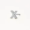 New Diamond Letter X Single Stud Earring in Silver Letter Jewellery | Natural Diamonds
