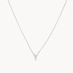 New Diamond Letter Y Necklace in Silver Letter Jewellery | Natural Diamonds