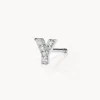 New Diamond Letter Y Single Stud Earring in Silver Letter Jewellery | Natural Diamonds