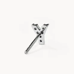 New Diamond Letter Y Single Stud Earring in Silver Letter Jewellery | Natural Diamonds
