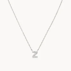 Hot Diamond Letter Z Necklace in Silver Letter Jewellery | Natural Diamonds