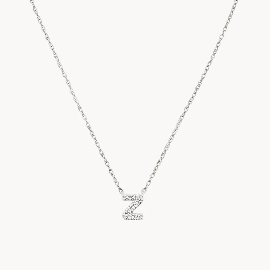Hot Diamond Letter Z Necklace in Silver Letter Jewellery | Natural Diamonds