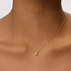 Online Diamond Letter Z Necklace in 10k Gold Letter Jewellery | Natural Diamonds
