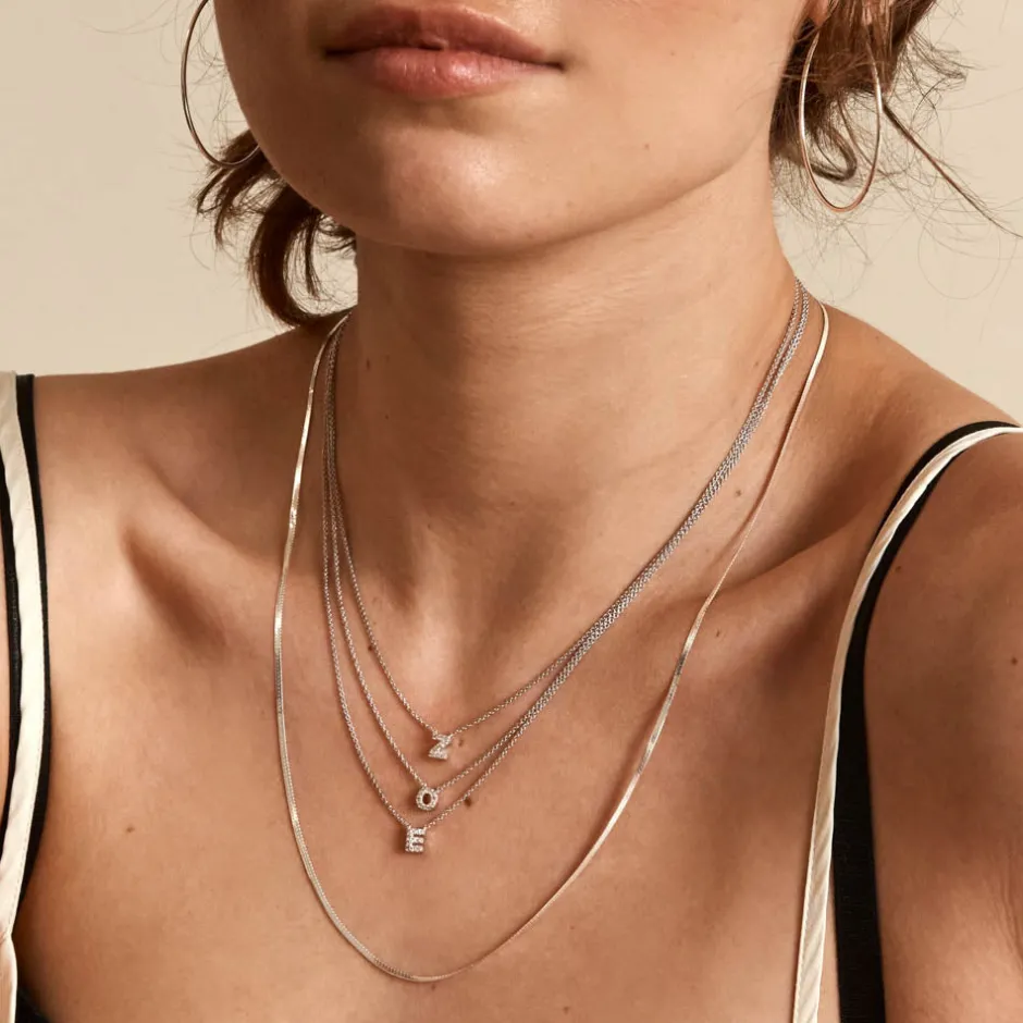 Hot Diamond Letter Z Necklace in Silver Letter Jewellery | Natural Diamonds