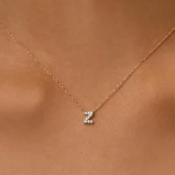 Online Diamond Letter Z Necklace in 10k Gold Letter Jewellery | Natural Diamonds