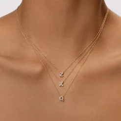 Online Diamond Letter Z Necklace in 10k Gold Letter Jewellery | Natural Diamonds