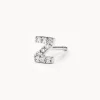 Best Diamond Letter Z Single Stud Earring in Silver Letter Jewellery | Natural Diamonds