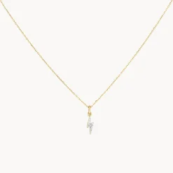 Discount Diamond Lightning Bolt Necklace in 10k Gold Symbolic Jewellery | Natural Diamonds