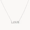 Outlet Diamond Love Necklace in Silver Letter Jewellery | Natural Diamonds