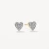 Online Diamond Micro Pave Heart Stud Earrings in 10k Gold Best Selling Gifts | Gifts For Her