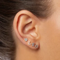 Online Diamond Micro Pave Heart Stud Earrings in 10k Gold Best Selling Gifts | Gifts For Her