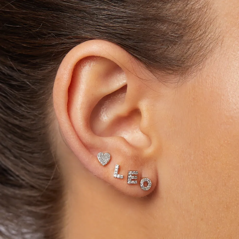 Online Diamond Micro Pave Heart Stud Earrings in 10k Gold Best Selling Gifts | Gifts For Her