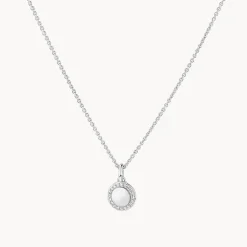 New Diamond Mini Disc Necklace in Silver Bridal Gifts | Family Gifts