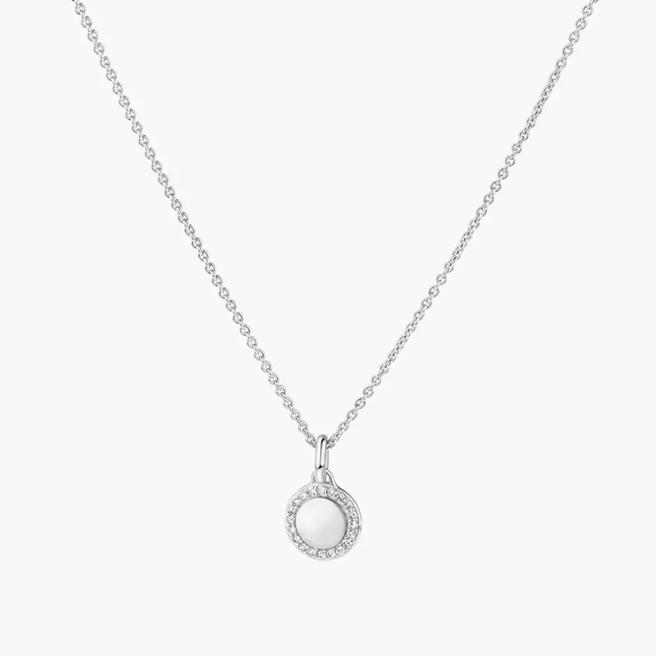 New Diamond Mini Disc Necklace in Silver Bridal Gifts | Family Gifts