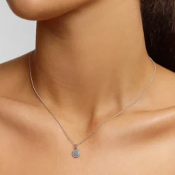 New Diamond Mini Disc Necklace in Silver Bridal Gifts | Family Gifts