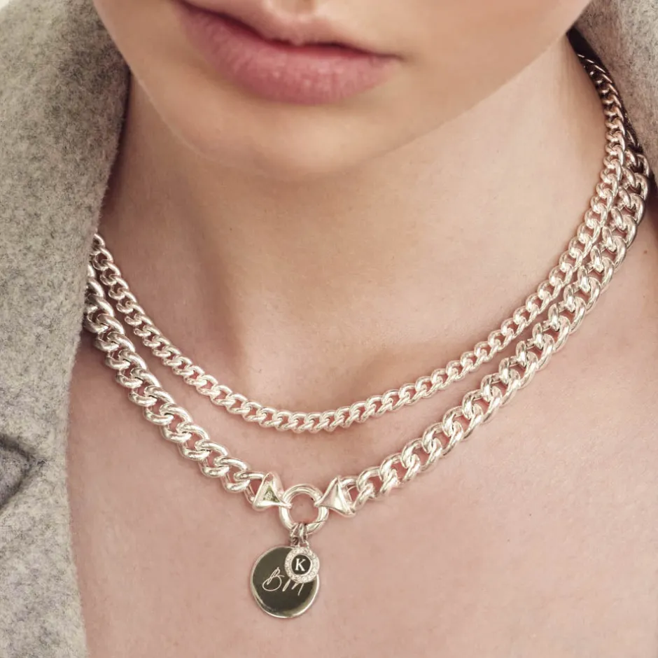 New Diamond Mini Disc Necklace in Silver Bridal Gifts | Family Gifts