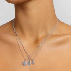 New Diamond Mini Disc Necklace in Silver Bridal Gifts | Family Gifts