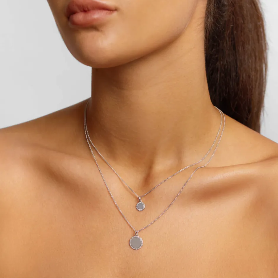 New Diamond Mini Disc Necklace in Silver Bridal Gifts | Family Gifts