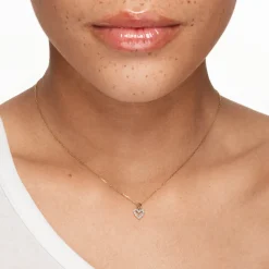 Fashion Diamond Open Heart Necklace in 10k Gold Gifts For Her | Symbolic Jewellery