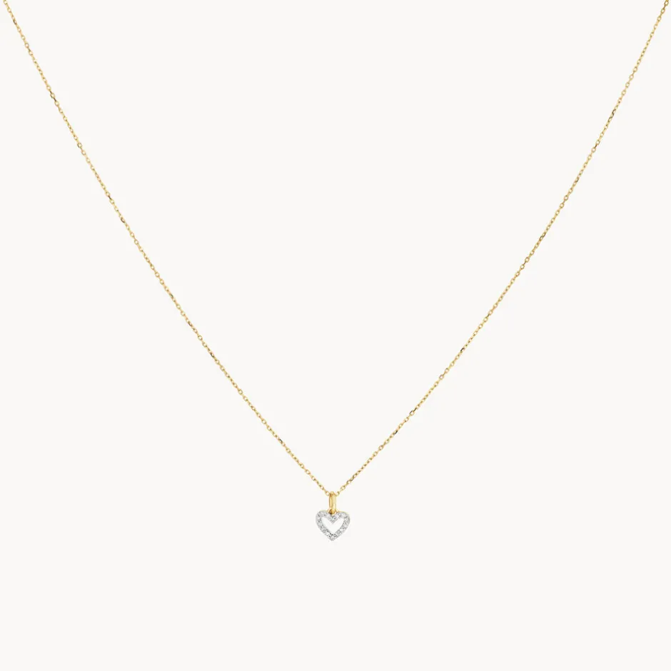 Fashion Diamond Open Heart Necklace in 10k Gold Gifts For Her | Symbolic Jewellery